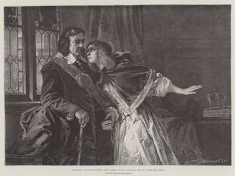 Elizabeth Claypole warnt ihren Vater, Oliver Cromwell, die Krone nicht anzunehmen
